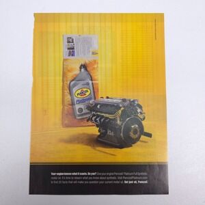 Pennzoil Platinum Synthetic Motor Oil Engine Print Ad 2007 Garage Wall Art